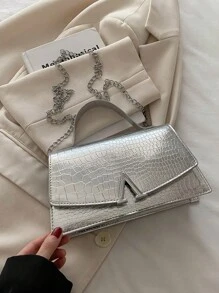Bolso de mano tipo clutch con estampado de cocodrilo de moda 2025, cartera larga de mujer, bolso pequeño