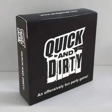Jogo de Cartas Quick & Dirty Party - Diversão Interativa e Hilária para Adultos com Regras de Bebida | Perfeito para Reuniões Familiares, Halloween, Natal e Festas de Desastre | Edição Original, Acessórios para Jogos de Cartas, Jogo de Festa Quick & Dirty - Preto - Ver 1