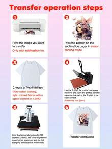 100 Sheets A4 High-Quality Heat Transfer Paper, 100g High Transfer Rate Fast Drying Type, Compatible With All Inkjet Printers, Suitable For T-Shirts, Mugs, Phone Cases, MDF, Hats And Other Products - Multicolor - View 9