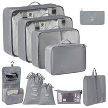 10Pcs Packing Cubes Compression Travel Luggage Storage Bags Organiser UK - Black - View 15