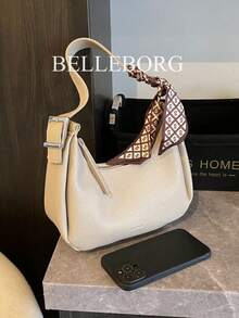 Fashionable Versatile Retro Print Shoulder Bag Underarm Bag With Scarf - View 8