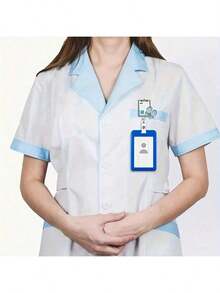 3 件套护士徽章卷轴套装 - 有蓝色和粉色可选，可伸缩和旋转的证件夹，易夹，耐用亚克力材质，适用于医学生、办公室会议和学校学校用品，返校