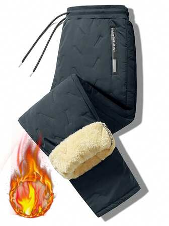 1 pieza Pantalones deportivos para mujer con forro térmico grueso, pantalones casuales a prueba de viento y térmicos para el invierno