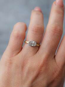 1pc S925 Sterling Silver Rectangular Zirconia Casual Elegant Ring, Versatile Jewelry Gift For Women, Suitable For Daily Wear, Parties And Festivals