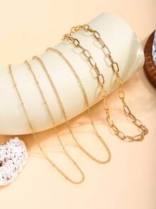 Set de 3 collares de cadena con diseño versátil y en capas, de moda