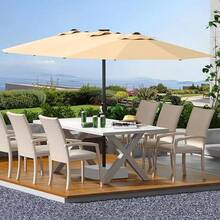 mteryoing 13FT Outdoor Umbrellas For Patio, Double-Sided Rectangular Patio Umbrella Market Umbrella With Base Waterproof And Windproof Fade Resistant Canopy For Deck Pool Garden Backyard - Màu be - Xem 1