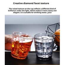 1pc 310ML/410ML Acrylic Multi-Color Dopamine Juice Cup, Beverage Cup, PC Material Household Plastic Cup, Cafe Large Capacity Water Cup, Diamond Pattern Highly Attractive Anti-Fall Anti-Hot, Stackable Outdoor Portable Set - Multicolor - View 5