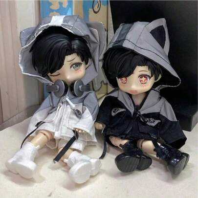 迷你 BJD 娃娃耳机装饰配件，酷炫学院风格耳机装饰模型，高品质装饰配件，是送给娃娃或朋友生日/节日的理想礼物