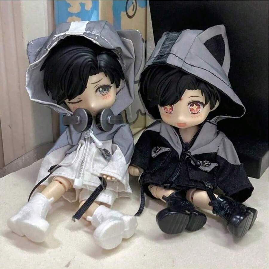 迷你 BJD 娃娃耳机装饰配件,酷炫学院风格耳机装饰模型,高品质装饰配件,是送给娃娃或朋友生日/节日的理想礼物 - 彩色 - 查看 1