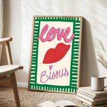 1 Stück Liebe Rosa Poster Wandkunst mittelalterliche Romantik rahmenloses Leinwandbild, vintage Blumen Typografie für Schlafzimmer/Wohnzimmer/Studentenwohnheim, mädchenhafte Party Dekoration & perfektes Valentinsgeschenk (rahmenloses Kunstdruck)