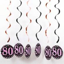 1set Rose Gold PVC Spiral Happy Birthday Swirl 18/21/30/40/50/60/70/80 Years Old Hanging Ornaments Birthday Party Decorations Birthday Decor