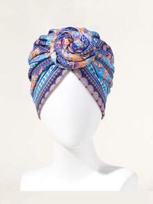1 件女士印花头巾，轻奢非洲风格头巾帽，重要场合佩戴头巾 - 彩色 - 查看 18