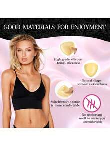 2/1Pair Double-Sided Sticky Bra Inserts,Snowy Sticky Bra Inserts,Sticky Bra Push Up, Self Adhesive Pads Ultra Instant Lift Bra, Push Up Bikini Pads For Sports Bra Swimsuit - Multicolor - View 3