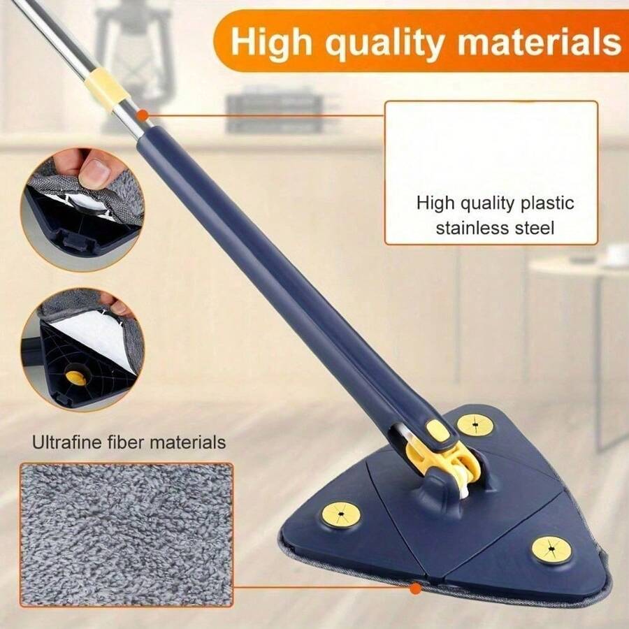 Triangle Woven Microfiber Mop Pads - High-Quality Polyester Cleaning Cloths For Outdoor And Car Use, Durable Replacement Mop Heads Compatible With Triangle Mop Systems - Grey - View 1