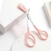 Pink Eyebrow Scissors With Comb,Eyebrow Razor Set Long Handle Blade With Precision Cover Women Eyebrow Shaping Tools Suitable For Or Travel Use,Hair Products And Accessories For Barber Salon Beauty Travel Essentials,Easy To Carrying, Set For Travel, Travel Goods, Vacation, Beach, Gift For Women&Girls