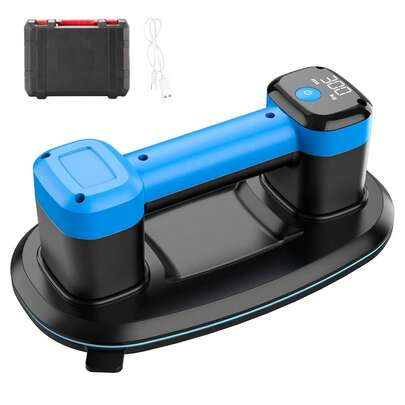 Leistungsstarke Saugkraft elektrische Saugnapf-Maschine, digitale Anzeige multifunktionale Glas-Saugnapf-Maschine, automatische Start-Stopp-Schwerlast-Saugstopper, maximale Saugkraft von 300kg, kann automatisch adsorbiert werden, geeignet für die Adsorption von keramischen Fliesen, Glas, industrielle Wohnkultur