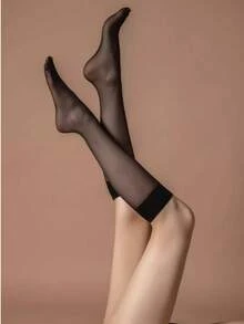 زوج أو 3 أو 5 أزواج جوارب فوق الركبة بنمط JK باللون الأسود للنساء