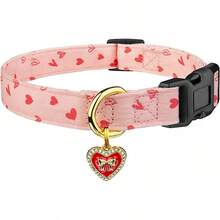 Pet Basic Dog Collars - Pink Heart - View 12