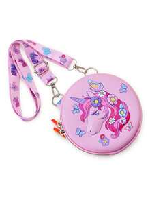 可爱零钱包，独角兽硬壳时尚简约公主斜挎包，百搭女孩单肩包