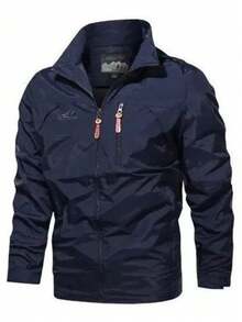 Men's Casual Waterproof Windbreaker, Men's Coats, Winter Coat, Hoodies, Camping, Hiking Jacket - 寶藍色 - 查看 7