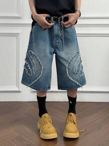 Globe Swift Loose Casual Washed Denim Shorts For Men