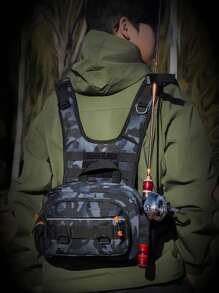 Tactical MOLLE Chest Bag With Front Pouch Outdoor Gear For Camping, Hiking, Climbing And Fishing Multipurpose Travel And Recon Kit Bag For Adventure Best Gift For Father