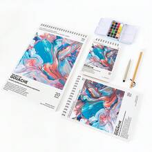 水彩画册、艺术素描册、20页160克艺术图画书、A4/1本、学校用品、返校 - 彩色 - 查看 2
