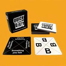 Jogo de Cartas Quick & Dirty Party - Diversão Interativa e Hilária para Adultos com Regras de Bebida | Perfeito para Reuniões Familiares, Halloween, Natal e Festas de Desastre | Edição Original, Acessórios para Jogos de Cartas, Jogo de Festa Quick & Dirty - Preto - Ver 3