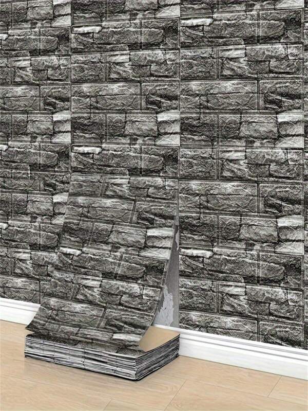 1 Pc 3D Wall Tiles Wallpaper, Self-Adhesive Foam Brick Wall Decor, Waterproof And Moisture-Proof, Home Decor Wall Sticker, Easy To Peel And Stick, Clean And Trim, Suitable For Living Room, Kitchen, Bedroom, Dorm, Office Renovation