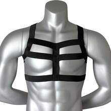 1 件男士弹力束带胸部束缚带同性恋朋克哥特服装酒吧和夜总会表演狂欢派对配饰万圣节配饰，万圣节服装秋冬配饰万圣节服装，适合青少年、青年、男士、休闲、户外、运动、度假、毕业礼物、生日、日常穿着 - 彩色 - 查看 3