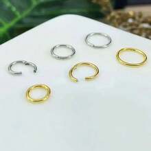 1 Pc Of Stainless Steel Simple 18K Gold Plated Hoop Earrings For Women Or Girls, Delicate Cartilage Hoop, Tiny Spiral Hoop, Gold Hoop, Silver Hoop Set Minimalist Taggs Hoop, Conch Hoop For Men, Mini Piercing Hoop Jewelry Everyday, Suitable For Everyday Wear, 16 Gauge 6mm, 7mm, 8mm, 9mm,10mm 12mm - Yellow Gold - View 4