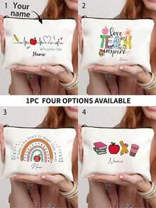 个性化花卉化妆包：非常适合伴娘、新娘送礼会、旅行收纳、圣诞礼物 - 彩色 - 查看 1