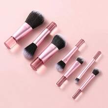 New 10 Mini Makeup Brush Set With Brush Bag, Complete With Eye Shadow Loose Powder - 粉色 - 查看 5