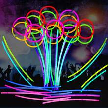 50/20 unidades Barras luminosas, decoración de fiesta fluorescente, collares y pulseras luminosos de fiesta neón, suministros perfectos para fiestas - Multicolor - Ver 9