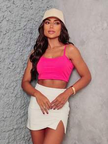 Kit Of 3 Cropped Top Blouses With Ribbed Straps - BLACK/OFF/PINK - View 2