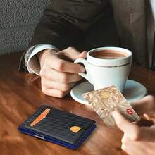 Portfele męskie z włókna węglowego RFID, luksusowe, saszetka na pieniądze, smukły, cienki, męski, uchwyt na karty, portfel męski, mały, krótki, męski, portfel Vallet