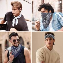 4 Pcs Cotton 27" X 27" Large Bandanas For Men  Women Multi Purpose Bandana Headbands Square Head Scarf - 多色-4 - 查看 6