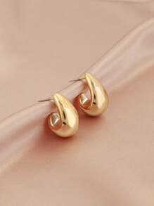 6pcs/Set Classic And Fashionable Multicolor Teardrop Stud Earrings For Women, Ideal For Dating, Vacation, Daily Wear And Gift Jewelry