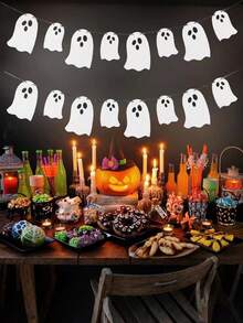 10pcs Ghost Flags Party Decorations Hanging Banners Garland For Halloween Live Streaming Home Room Scene Decor Props - Multicolor - View 4