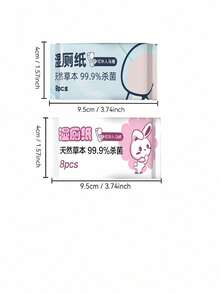 1/2/4/8/32包迷你湿厕纸便携式冲厕所，用湿巾擦拭臀部，清洁湿巾，男女个人护理 - 快干，柔软卫生 - 非常适合家庭、户外、露营和旅行 - 藍粉紅色 - 查看 6