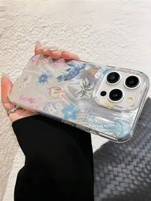 HANCAI Ocean 1pc Jellyfish & Seashell Pattern TPU Protective Phone Case, Compatible With Apple 16, 15, 14, 13, 12, 11 Pro Max Waterproof Shockproof Anti-Fall Scratch Resistant - Multicolor - View 5