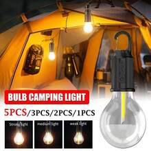 2PCS LED Filament Globe Bulb | Retro USB Rechargeable Camping Light | Tent Outdoor Emergency Atmosphere Lamp - Multicolor - View 3