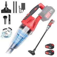 Royalswill Wireless Handheld Vacuum Cleaner, Vacuum Cleaner, Suitable For Home And Car Use, LED Light, Equipped With Super Strong 5500PA Suction Power, 5-In-1 Brush Head, Lightweight And Portable, Washable, Built-In Battery - Red - View 13