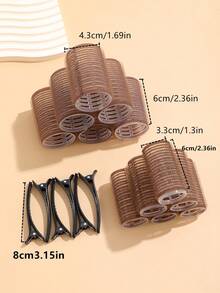 36pcs/Set Self-Grip Rollers Kit With 24Rollers And 12Clips, Salon Quality Curlers For Diy Hairstyling, Heatless Rollers, Back To School, Travel Holiday Essentials, Hair Accessories For Women, Hair Curlers, Curly Hair Brush, Rollers, Curly Hair Products, Curler, Rollers For Hair Curl, Curly Hair Tools, Hair Roller, Hair Curler, Barber, Hair Curlers, Barber Accessories, Rollers, Curly Hair Products, Curler, Rollers For Hairdressing Equipment, Accessories, Hair Curl, Curly Hair Tools, Hair Roller, Christmas,Curly Hair, Hair Curler, Hair Rollers, Heatless Curl, Heatless Curls, Rollers, Hair Curlers, Curly Hair Products, Hair Curl, Hair Roller, Rollers For Hair, Curly Hair Tools, Heatless Curlers,Hair, Accessories, Hair Products, Hair Tools, Hair Stuff, Hair Care, Curly Hair Brush, Barber, Barber Accessories, Hairdressing Equipment,Heatless Waves,Travel Essentials,Travel Essential,Hairstyle,Hairdressing - Coffee Brown - View 7