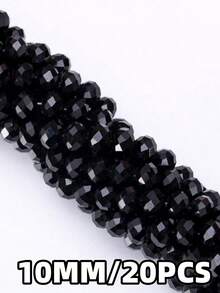 Hạt pha lê Áo màu đen cắt cạnh 2/3/4/6/8/10/12mm Rondelle hạt rời dùng làm đồ trang sức, vòng tay, vòng cổ, khuyên tai, thiết kế túi xách - màu đen - Xem 16