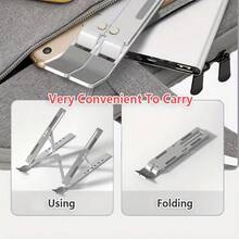 Adjustable Laptop Stand (With Cooling Function) - Foldable Ergonomic Stand, Suitable For 10-17 Inch Laptops, Anti-Slip Desk Mount, Plastic Material, Ergonomic Desktop Support | Modern Laptop Stand | Adjustable Height,For School Supplies,Back To School - Multicolor - View 10