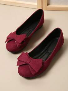 Girl's Cute Bowknot Flat Slip-On Shoes, Suitable For Teenagers