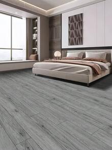 45*200cm加厚即撕即贴地板/墙纸卷，灰色木纹图案，适用于楼梯、浴室、客厅、卧室、阳台地板翻新，可贴于瓷砖上 - 黑底橡木地貼-淺灰 - 查看 13