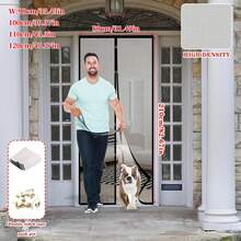 AIYYIPA 1 Stück magnetische Fliegengitter, keine Bohrungen für die Installation, waschbarer Vorhang aus hochdichtem Polyethylen, geeignet für Outdoor- und Terrassentüren - moderner Stil, Heim-Magnetgitter-Bildschirm