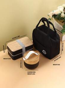 1Set Bamboo Bento Box With Compartments And Utensils, Stackable Lunch Box, Snack Container, Includes Spoon And Fork For Meal Prep Perfect For Back To School, Fishing, Camping,And Holiday Gift For Christmas And Thanksgiving!